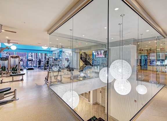 Professional fitness studio with free weights