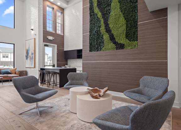 Multi-story clubhouse seating