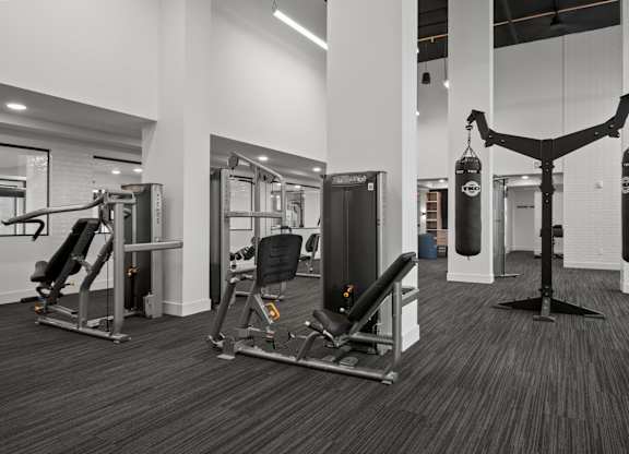 Professional caliber fitness studio with Matrix® equipment, free weights and virtual training