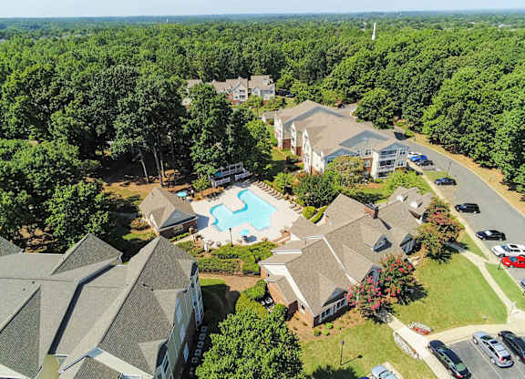 Aerial view of Legacy Arboretum Apartments located south of Charlotte, North Carolina