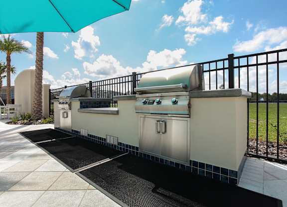 Gas grills available for use