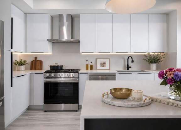 Fully-equipped kitchens with stainless steel appliances
