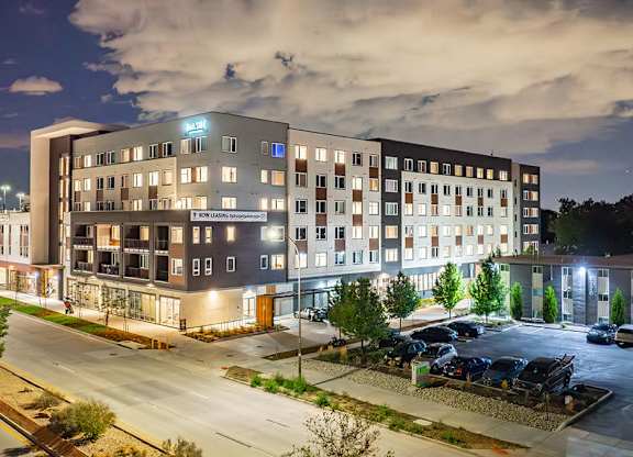 Building Exterior In Night at Railside at Wadsworth Station, Colorado