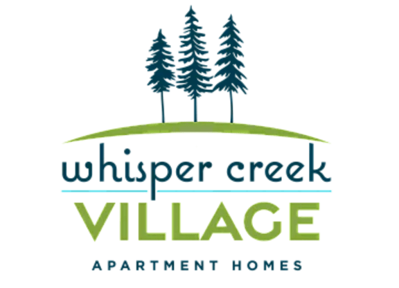 Whisper Creek Village Apartment Homes logo with trees.