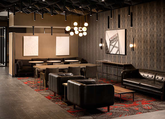 Lobby lounge at Damask, Windsor, ON 