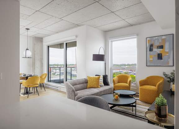 Spacious Living Room at Lynk De la Savane Apartments, Montreal, QC