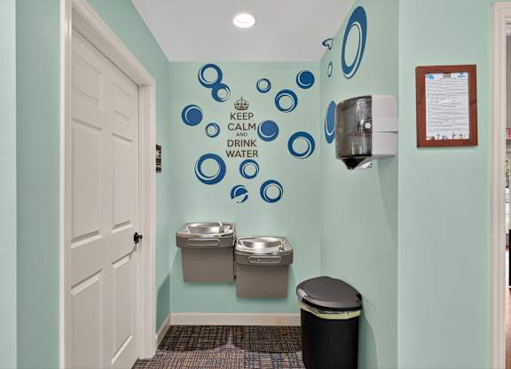 A bathroom with a green wall and a white door at Sawbranch Apartments, Summerville