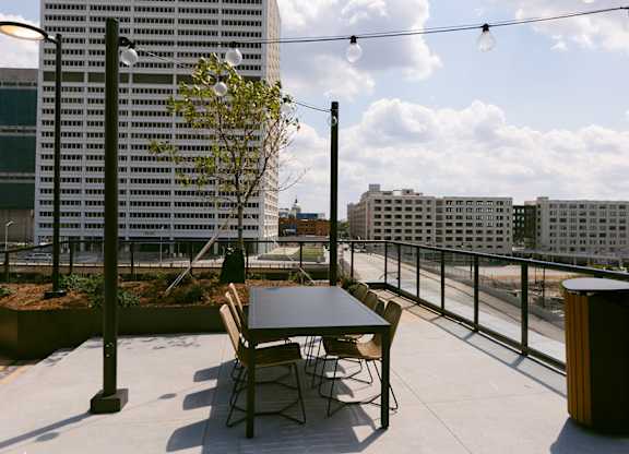 Rooftop Patio with Table and Chairs at The Mitchell , Georgia