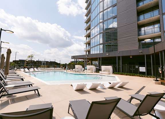 Pool with Relaxing Area at The Mitchell , Georgia