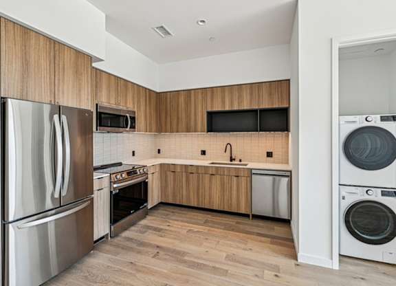 Modern kitchen with modern equipments at 701 Hudson, Los Angeles, California