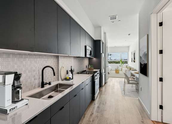 Modern kitchen at 701 Hudson, Los Angeles, 90005