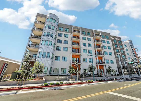 Exterior view of property at Bayview Apartments, Emeryville, California, 94608