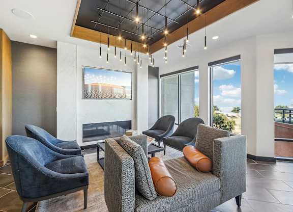 Living room with frame at Bayview Apartments, California
