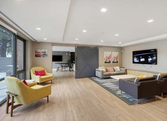 Clubroom with natural light at The Graham at Southern Towers, Alexandria, Virginia
