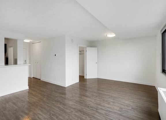 Open floorplans with wooden floor at The Graham at Southern Towers, Alexandria, VA