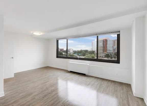 Unfurnished living room at The Graham at Southern Towers, Alexandria