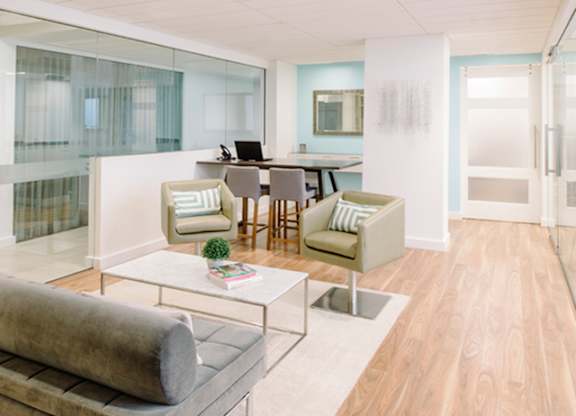 Bright living room at The Graham at Southern Towers, Alexandria, Virginia