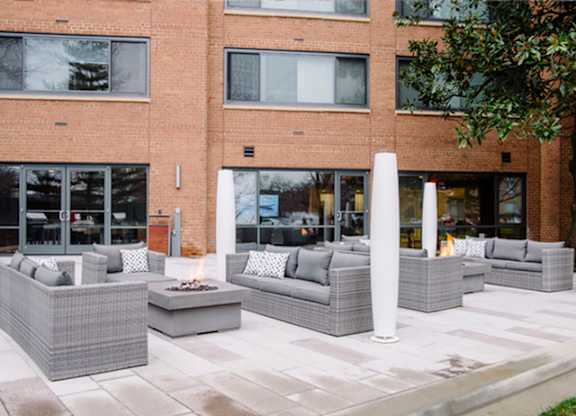 Outdoor picnic area at The Graham at Southern Towers, Alexandria, VA, 22311