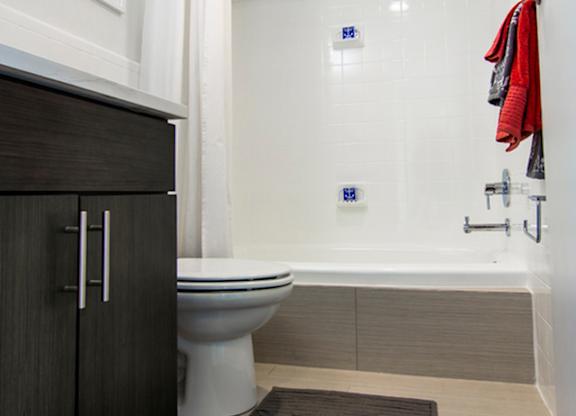 Bathroom with toilet at The Graham at Southern Towers, Virginia