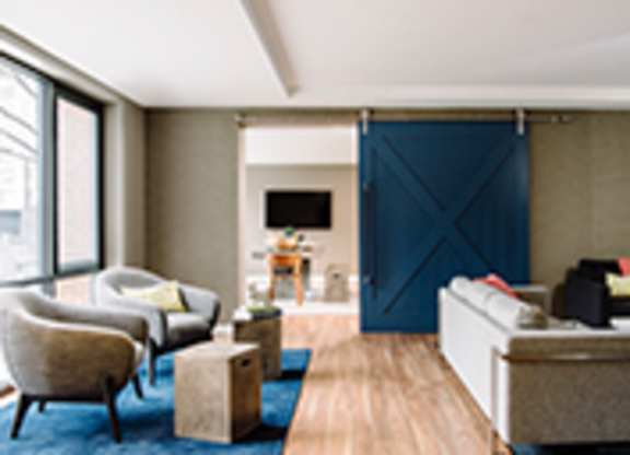 Living room with natural light at The Graham at Southern Towers, Alexandria, Virginia, 22311