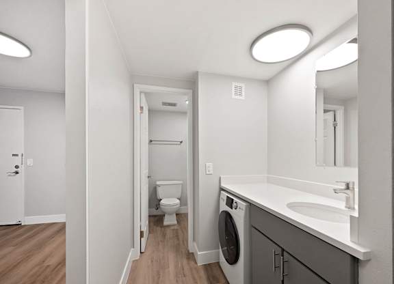 A bathroo at The Lex At Lowry, Denver
