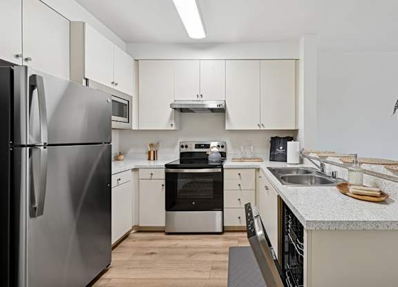 Modern kitchen at Parkview Living Apartments, Los Angeles, California, 90026