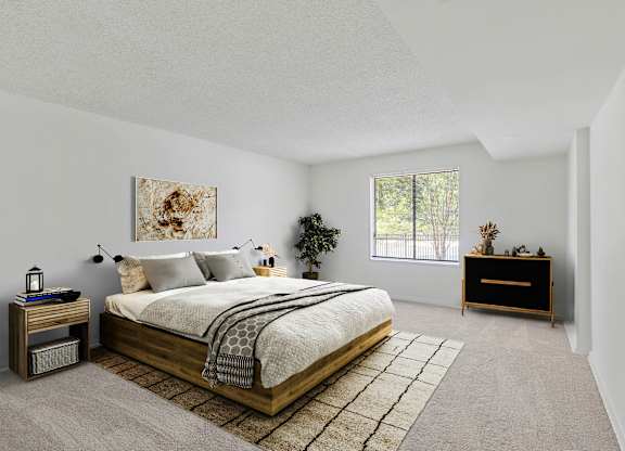 Bedroom with a bed and window at Vistas of Annandale, Annandale
