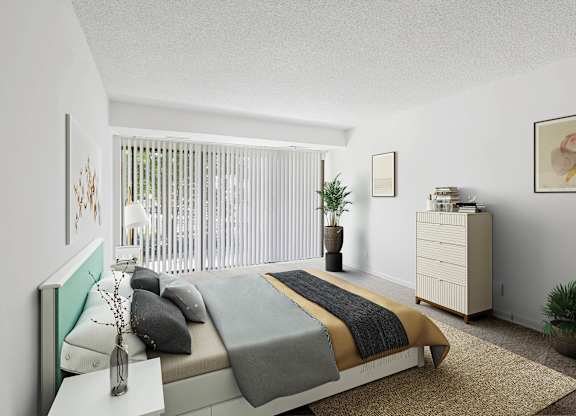 Bedroom with a large bed at Vistas of Annandale, Annandale, VA