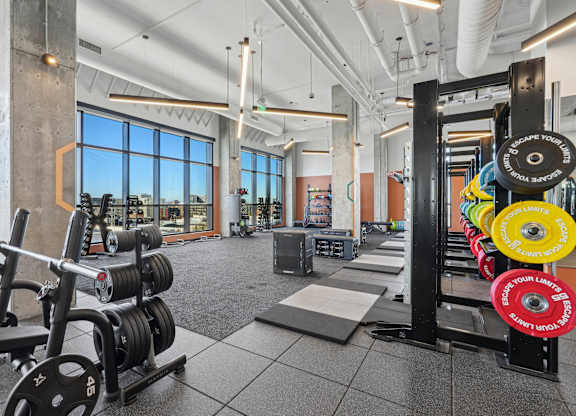 Fitness center at Velaris Living Apartments, Denver