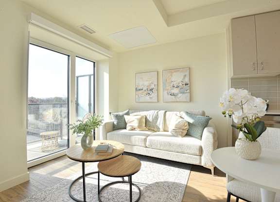 A living room at Roxy Apartments, Hamilton, Ontario
