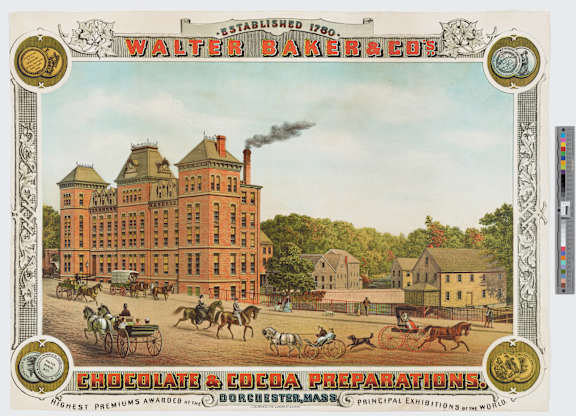 Walter Baker's Chocolate and Cocoa Preparations factory.