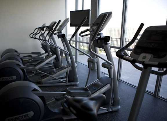 A row of treadmills in a gym.at 66 Main, Yonkers, NY 10701