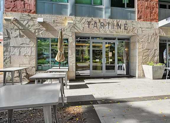 The entrance to a building at Catania, Pasadena, CA