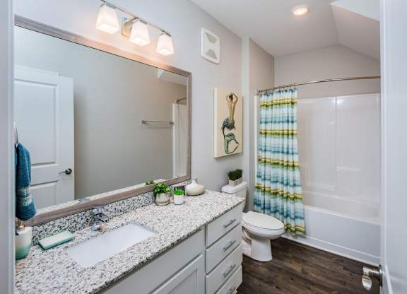 Contemporary Bathroom at Leland Station Apartments, Leland