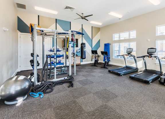 Spacious home gym at Leland Station Apartments, Leland, NC