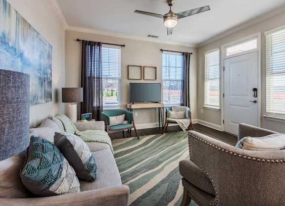 Stylish Living Room at Leland Station Apartments, Leland