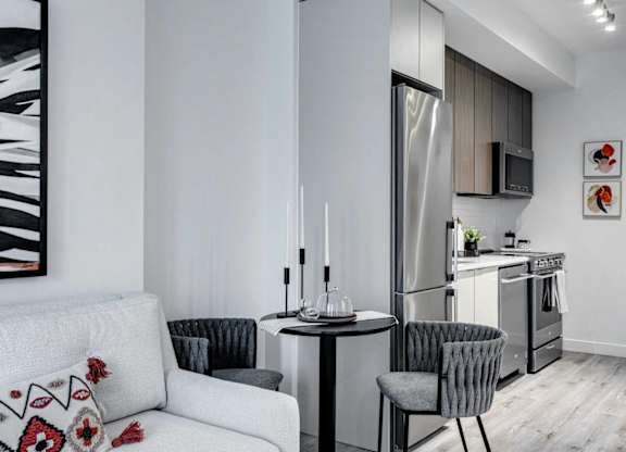 Dining And Kitchen View at Citizen on Jasper, Edmonton, AB, T5K 0M5