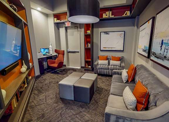 Stylish Tv Cabinet In Living Room at Civic at Frisco Square Apartments, Frisco, 75034