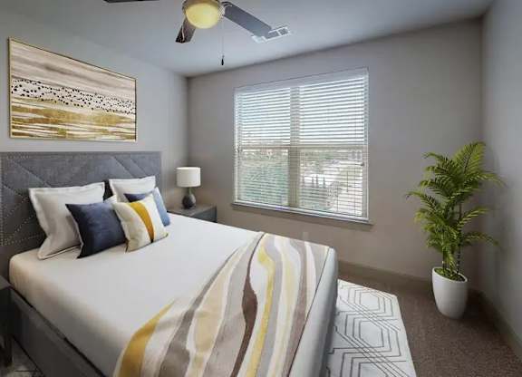 Beautiful Bright Bedroom With Wide Windows at Civic at Frisco Square Apartments, Frisco, TX