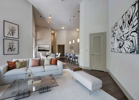 Living Room With Plenty Of Natural Lights at Civic at Frisco Square Apartments, Texas, 75034