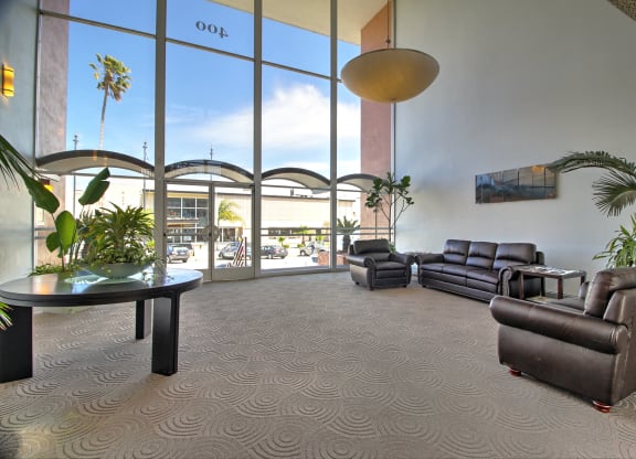 Lobby waiting area at Madison Place, California