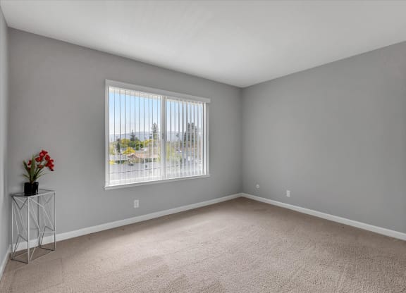 Large bedroom with large window