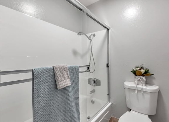 Sparkling bathroom with bathtub