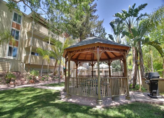 Sun Porch Gazebo In Courtyard at Maison Massol, Los Gatos