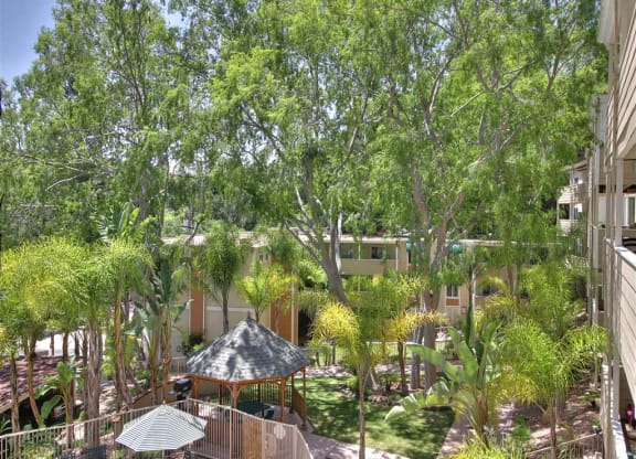 Aerial View Of Courtyard at Maison Massol, Los Gatos, CA, 95030