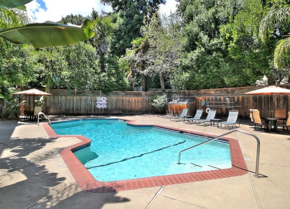 Pool view at Ambassador, San Mateo, California