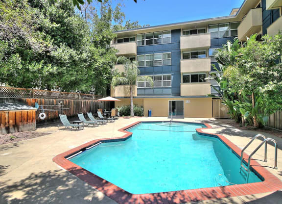 Pool side sundeck at Ambassador, California, 94401