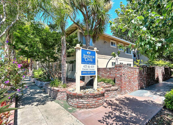 Welcoming Property Signage at Atherton Oaks, Menlo Park