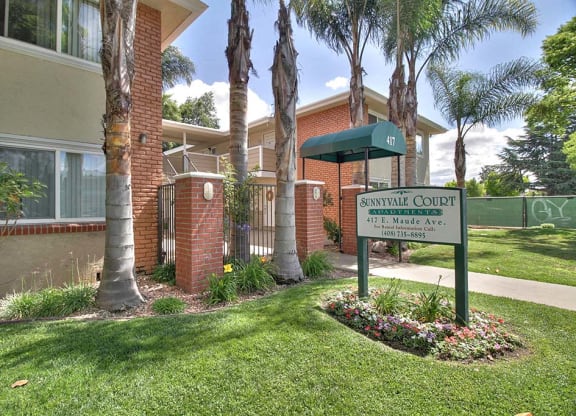 Entrance area with Sunnyvale court board and greenery  at Sunnyvale Court, California, 94085