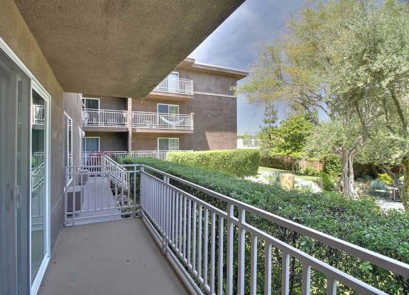 Balcony gallery of leasing center at The Luxe, Santa Clara, CA, 95051